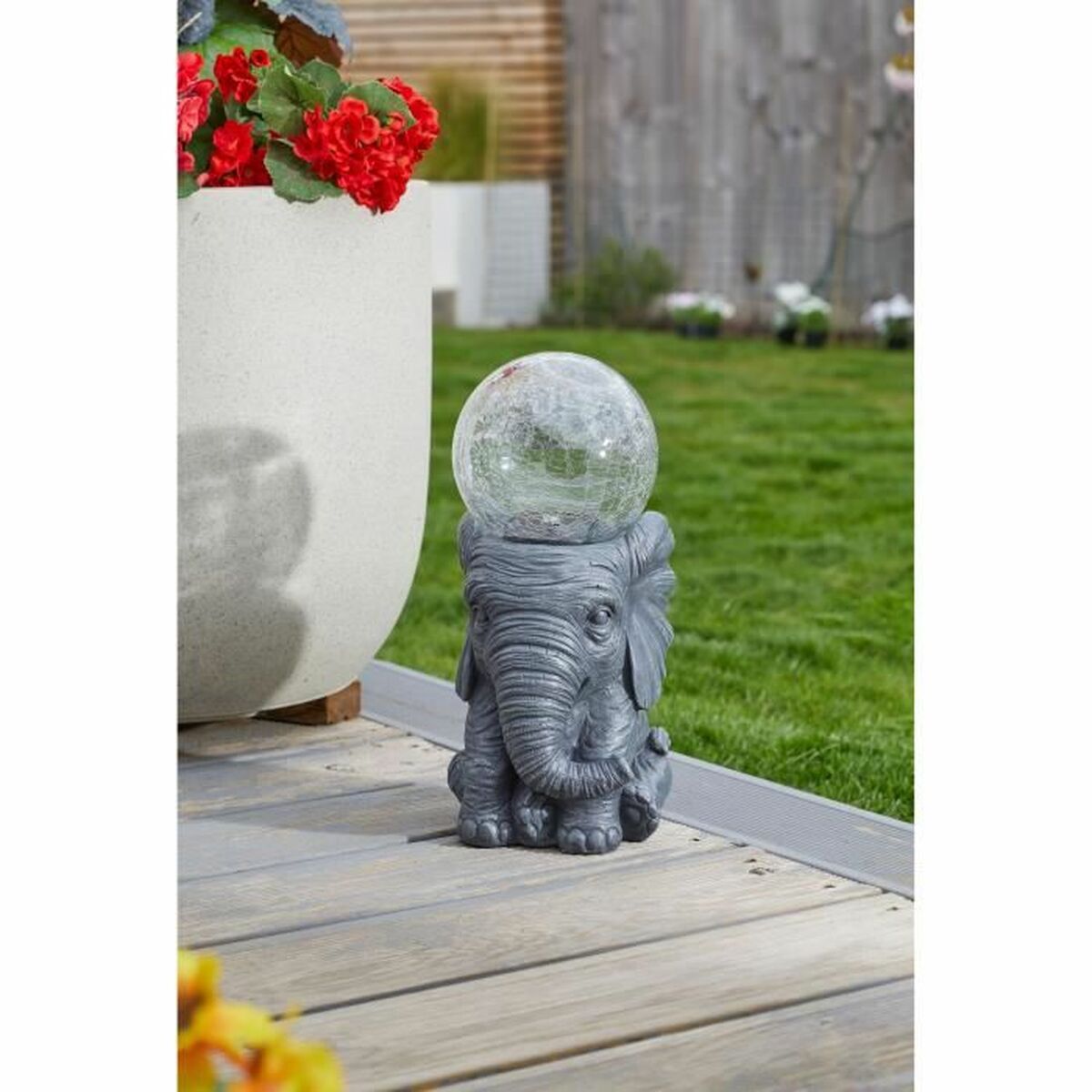 Solcellelampe elephant Hvit